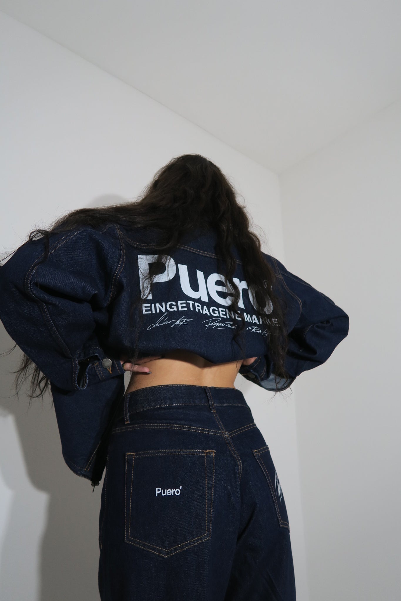 PUERO TRADEMARK – UNISEX Cropped Denim Jacket (14oz, Bio, Portugal)