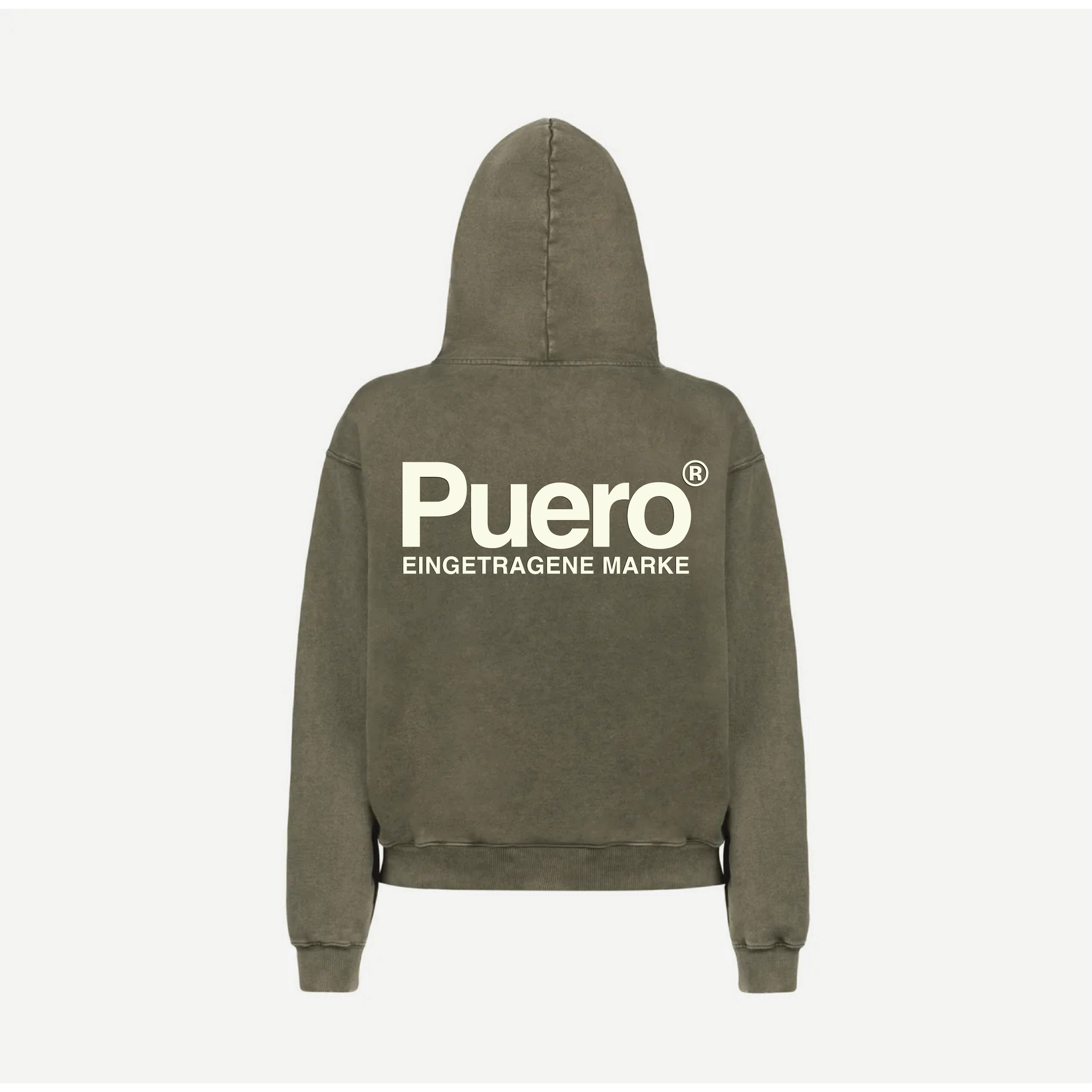PUERO TRADEMARK – Heavy Hoodie Vintage Olive (Bio-Baumwolle, Portugal)
