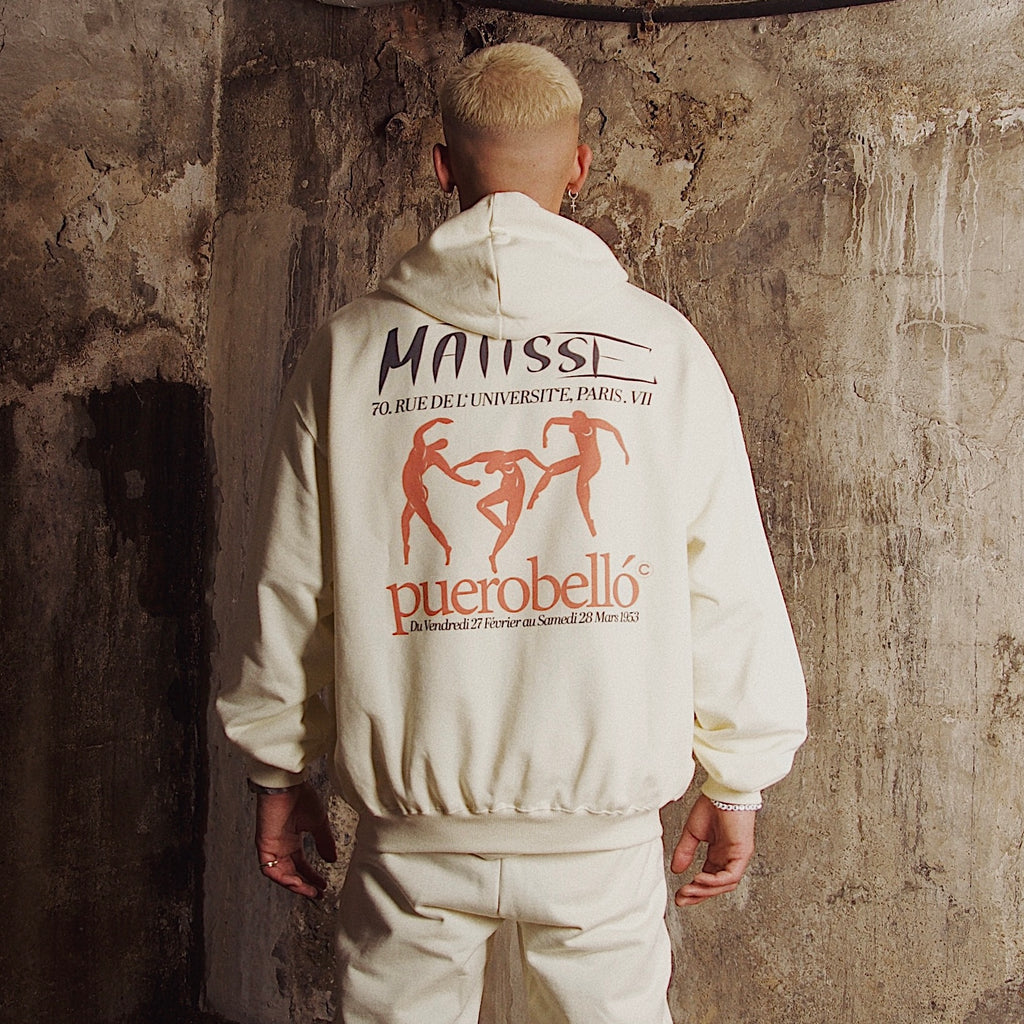 Abstract Art Creme Hoodie „The Dance“ - Puerobelló.